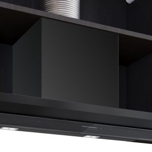 Siemens, iQ700, integrert boxventilator, 80 cm, Grått glass med svart trykk, Matt svart, LJ89BET65