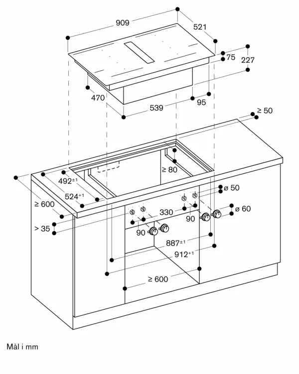 Gaggenau,Serie 400 Fleksinduksjonstopp med integrert ventilasjon 90 cm, CV492105 - Bilde 5