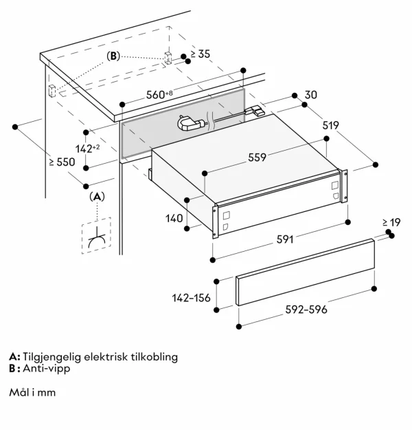 Gaggenau serie Expressive varmeskuff 60 x 14 cm, GW051190 - Bilde 2