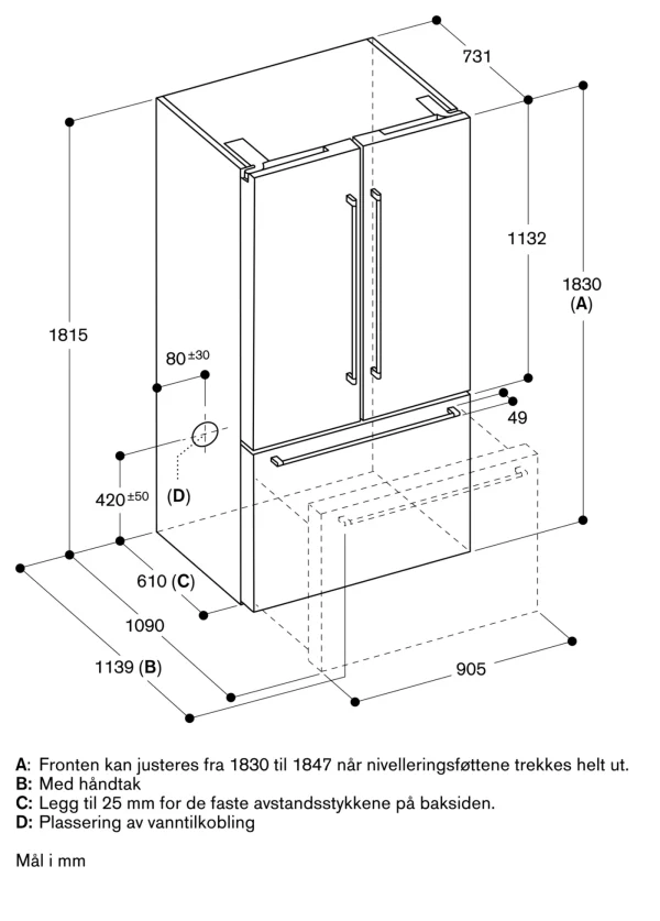 Gaggenau, Serie 200 Frittstående kjøl/frys 183 x 90.5 cm Børstet sort stål med anti-fingeravtrykk, RY295350 - Bilde 8