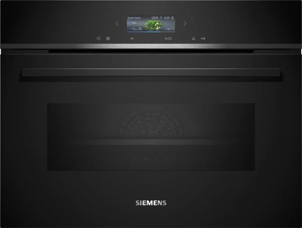 Siemens, iQ700 Kompaktovn med mikrobølge 60 x 45 cm Sort CM724G1B1