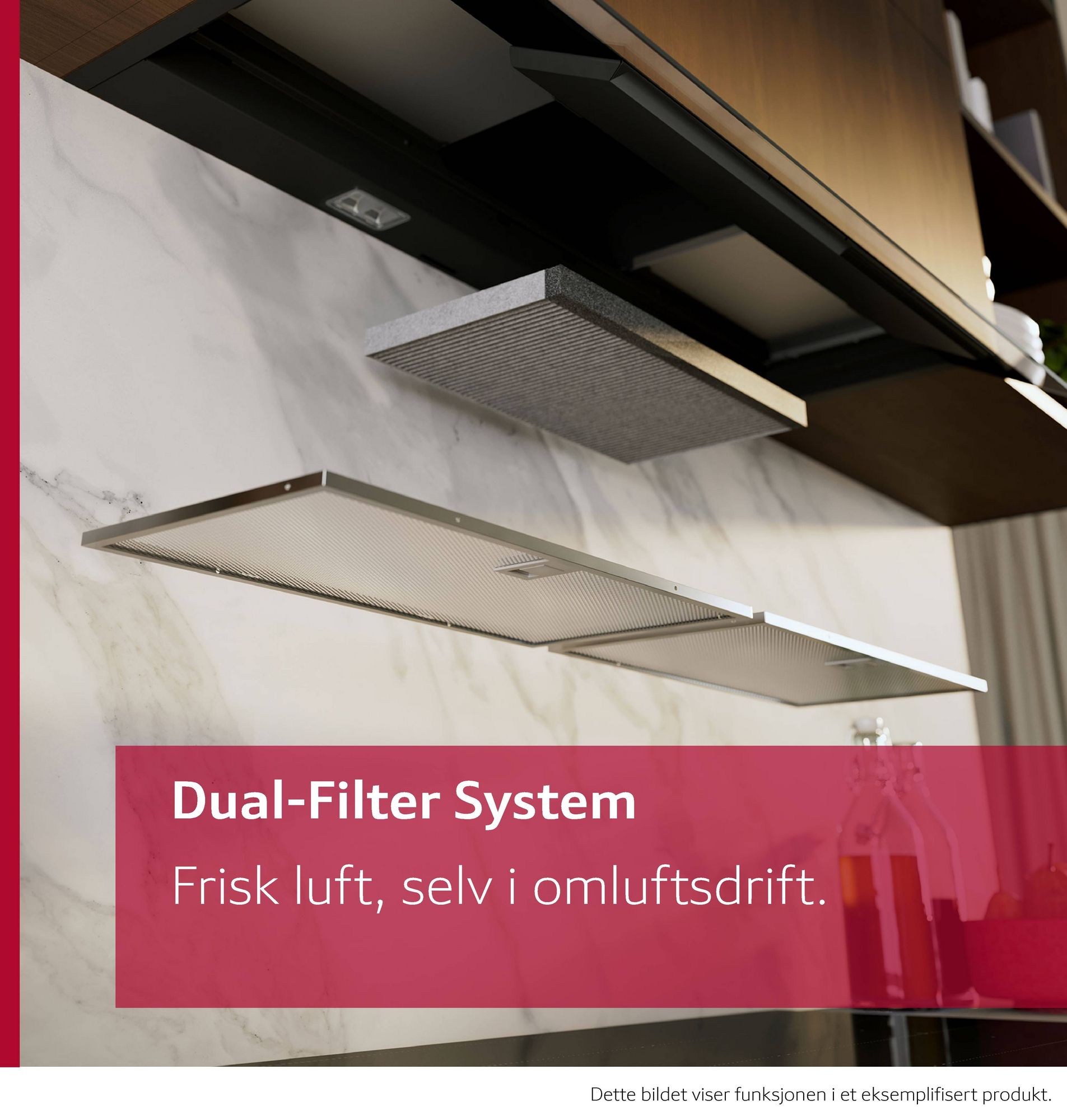 N 50, integrert boxventilator, 60 cm, Klart glass, Matt svart, D65XCC2S0 - Bilde 3