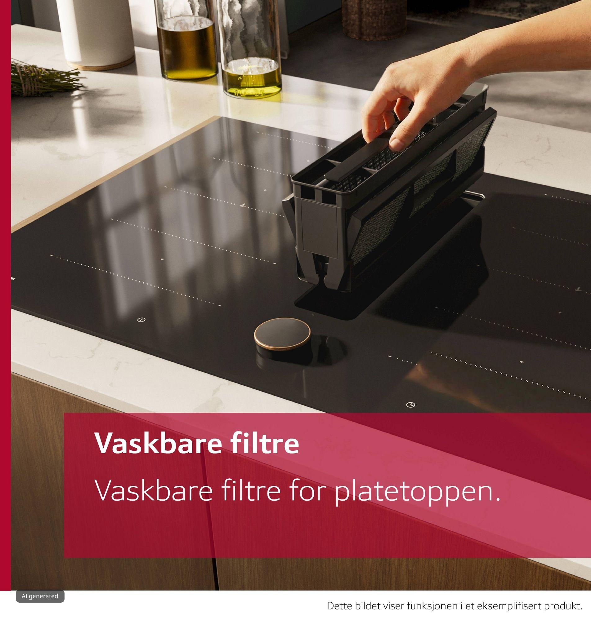 N 90, Induksjonstopp med integrert ventilator, 80 cm, Matt svart, Innfelt montering, V68PYX4B0 - Bilde 3